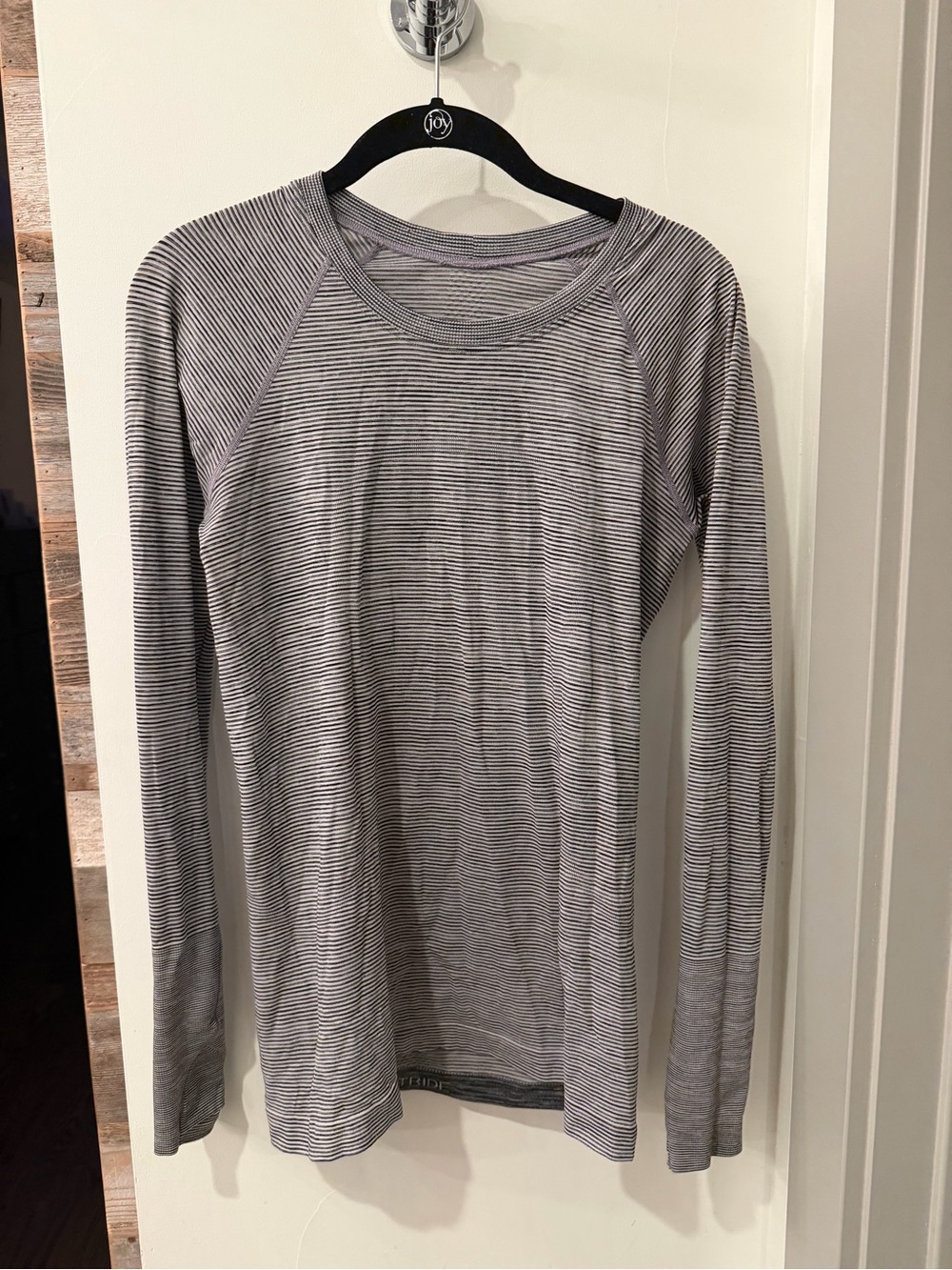 lululemon athletica Long Sleeve Crew - Gray & White Stripes